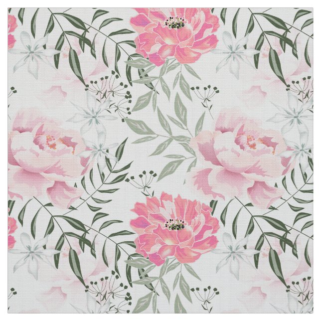 Tissu Les pivoines roses (Échantillon)