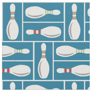 Tissu Les poules de bowling sur le bleu