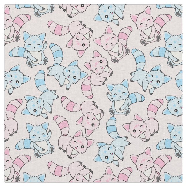 Tissu Les renards mignons (Fermer)