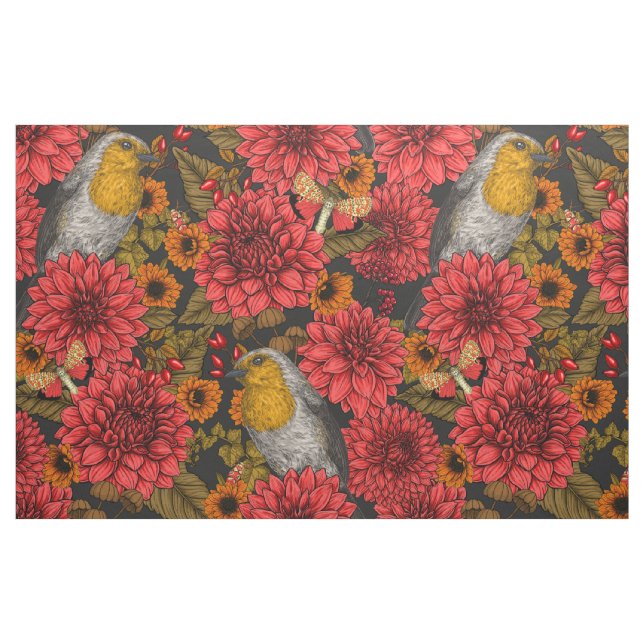Tissu Les Robins de l'auccle garden (Fat Quarter)