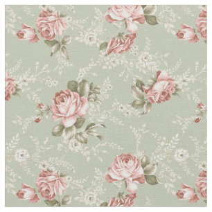 Tissu Les Roses rougis de la fille romantique - Arrière