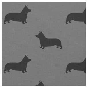 Tissu Les silhouettes de Corgi gallois de Pembroke Motif