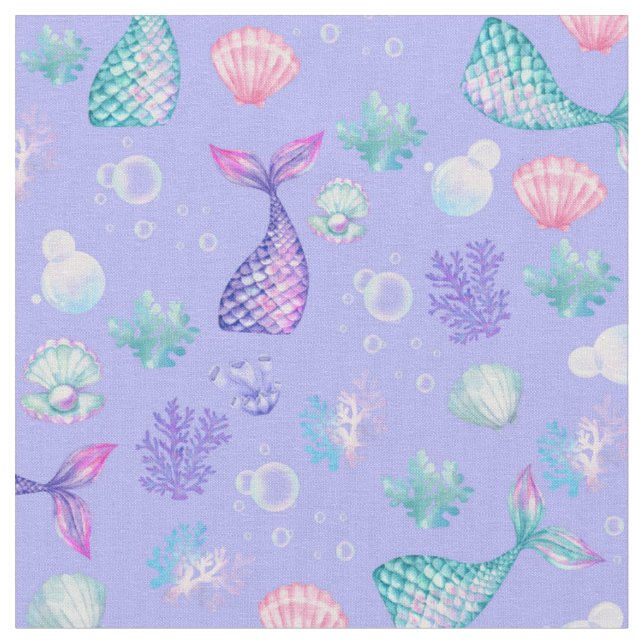 Tissu Les sirènes rêvent sur le violet clair (Fermer)