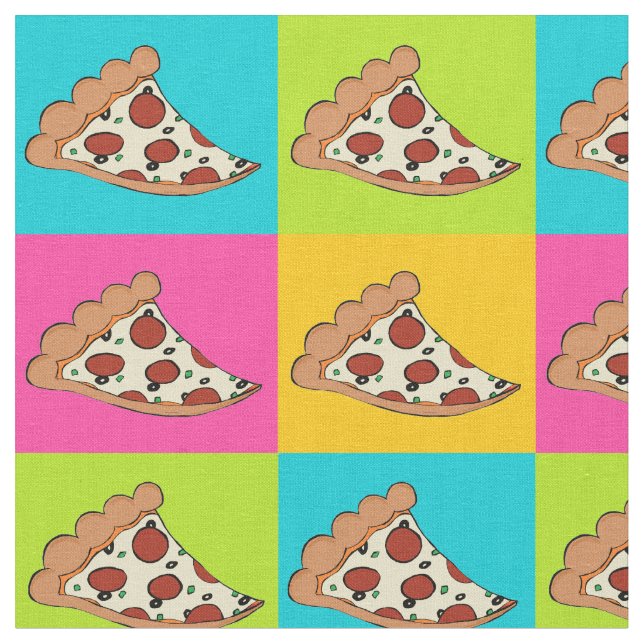 Tissu Les tranches de pizza ont couvert de tuiles le (Fermer)