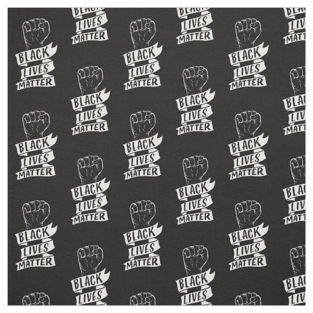 Tissu les vies noires comptent blm ribbon fist protestat (Échantillon)