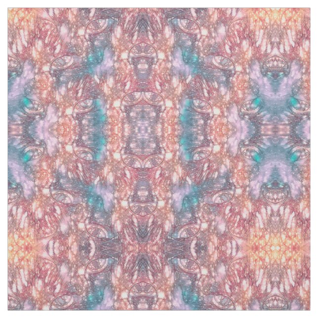Tissu Les Yeux de chat Couleur rose Chic Turquoise Textu (Échantillon)