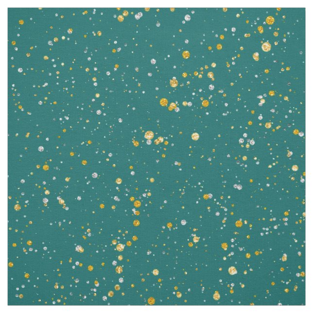 Tissu L'espace élégant de confettis - vert turquoise et (Échantillon)