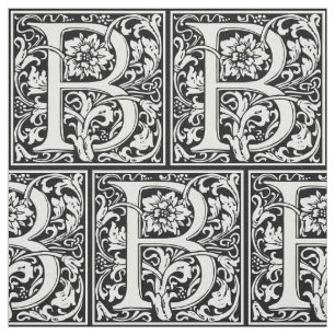 Tissu Lettre B Monogramme médiéval Art Nouveau