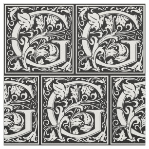 Tissu Lettre G Monogramme médiéval Art Nouveau