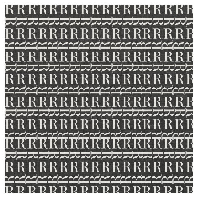 Tissu Lettre initiale monogramme R (Fermer)