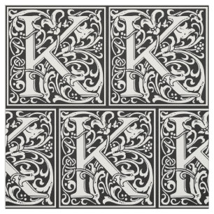 Tissu Lettre K Monogramme médiéval Art Nouveau
