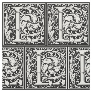 Tissu Lettre L Monogramme médiéval Art Nouveau
