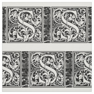 Tissu Lettre S Monogramme médiéval Art Nouveau