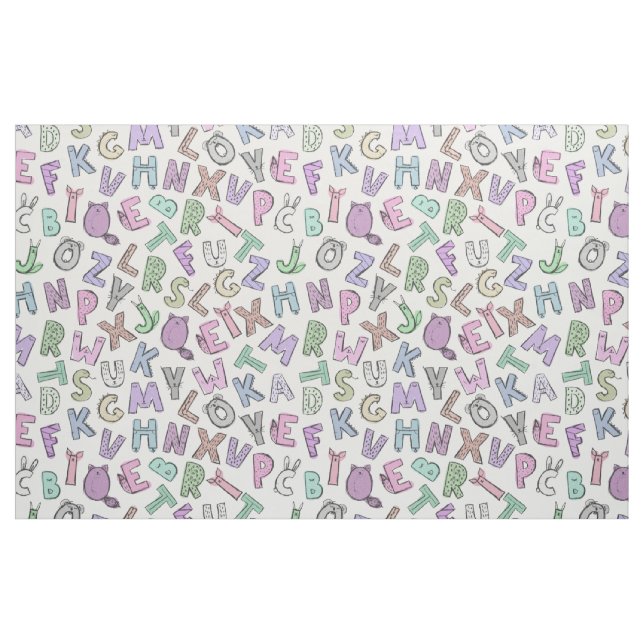Tissu Lettres de l'alphabet des doodles (Fat Quarter)