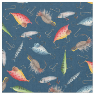 Tissu leurres de pêche en bleu marine