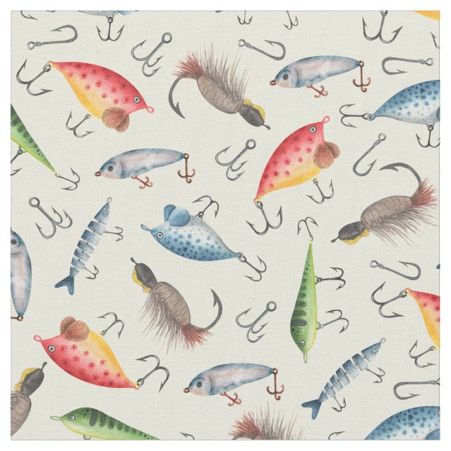 Tissu leurres de pêche sur le jaune clair (Fermer)