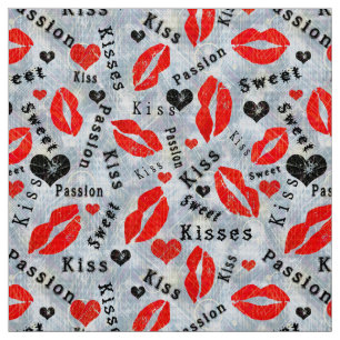 Tissu Lèvres, copies de rouge à lèvres, baiser