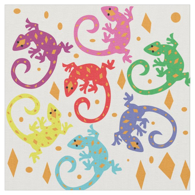 Tissu Lézards colorés (Fermer)