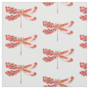 Tissu libellule de fleurs avec sakura de bijoux