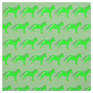Tissu Licorne Irlandaise Verte et Dorée Mignonne