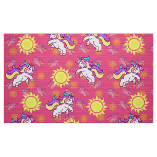Tissu Licorne Rose