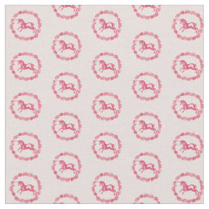 Tissu Licorne rose et fleurs