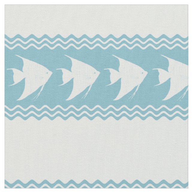 Tissu Light Blue Coastal Angelfish Stripes (Fermer)