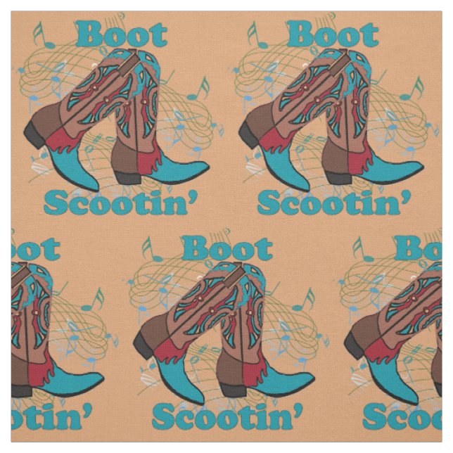 Tissu Ligne botte de cowboy de contredanse de danse (Échantillon)