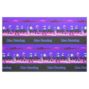 Tissu Ligne Danse Groupe Occidental Bleu Rose Noir (Text