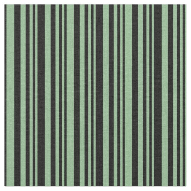Tissu Ligne verte et noire de la mer foncée (Fermer)