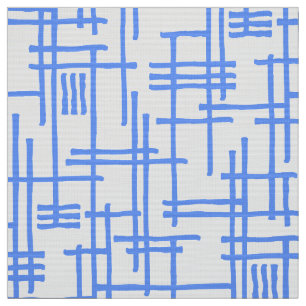 Tissu Lignes Abstraites 120923 - Bleu bébé sur blanc