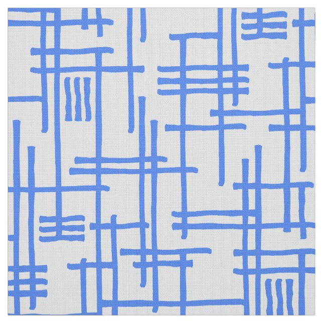 Tissu Lignes Abstraites 120923 - Bleu bébé sur blanc (Échantillon)