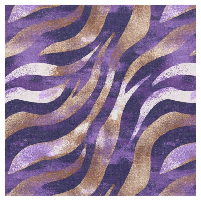 Tissu Lignes Abstraites violet/or/blanc (Fermer)