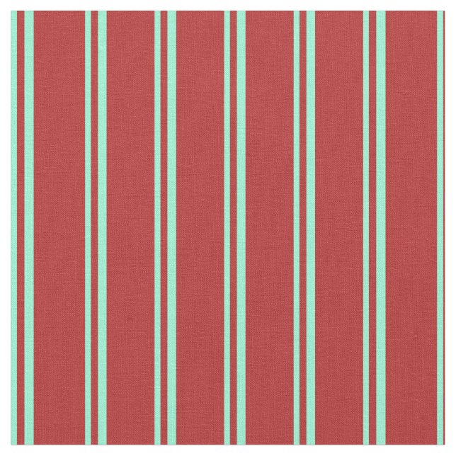 Tissu Lignes aquamarines et rouges (Fermer)