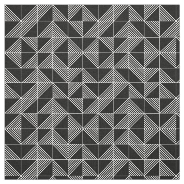 Tissu Lignes Art Déco Noir (Échantillon)