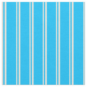Tissu Lignes Beige et Profond Ciel bleu