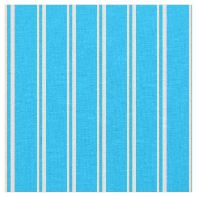 Tissu Lignes Beige et Profond Ciel bleu (Fermer)