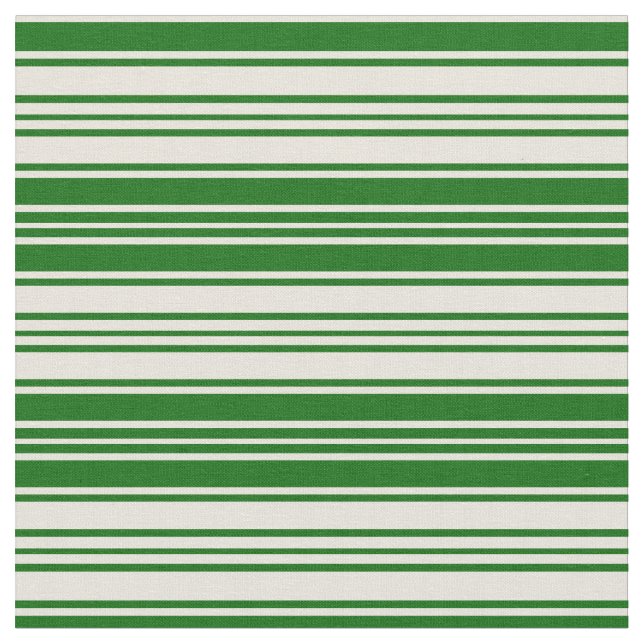 Tissu Lignes beige et vert foncé (Fermer)