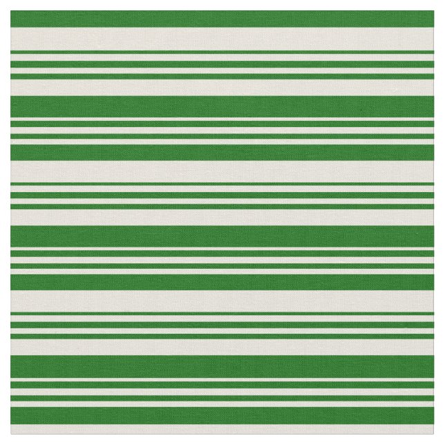 Tissu Lignes beige et vert foncé (Fermer)