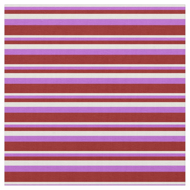 Tissu Lignes beige, orchidée et rouge foncé (Fermer)