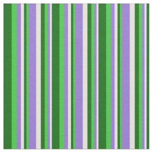 Tissu Lignes beige, violet, vert citron et vert foncé