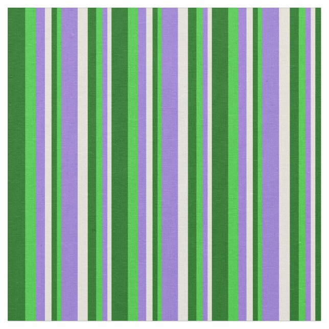 Tissu Lignes beige, violet, vert citron et vert foncé (Fermer)