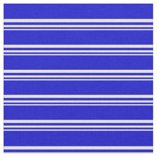 Tissu Lignes beiges et bleues/Grandes Motif