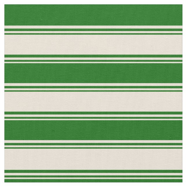 Tissu Lignes Bisque et Vert foncé (Fermer)