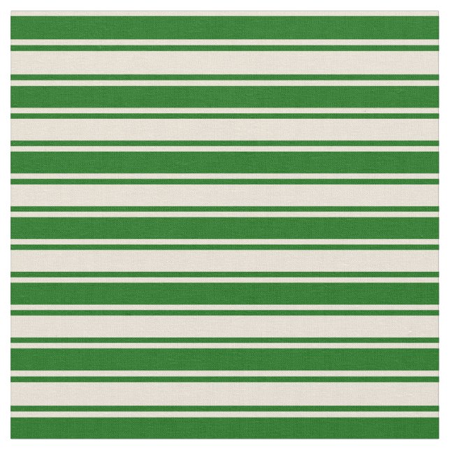 Tissu Lignes Bisque et Vert foncé (Fermer)