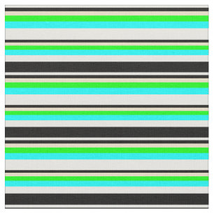 Tissu Lignes blanches, noires, bronzées, citron vert et 