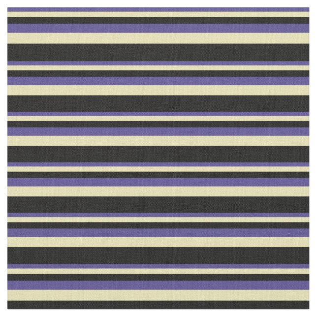 Tissu Lignes bleu ardoise foncée, brune et noire (Fermer)