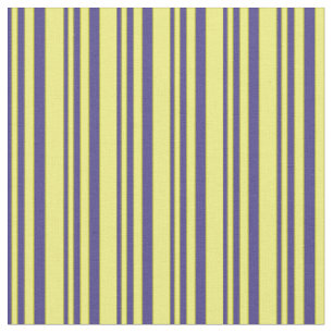 Tissu Lignes bleu ardoise foncée et jaune