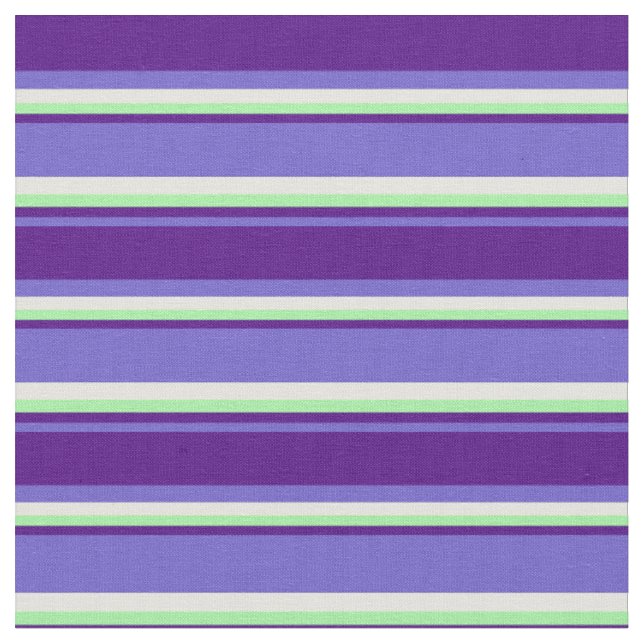 Tissu Lignes bleu ardoise, Indigo, vert et jaune clair (Fermer)