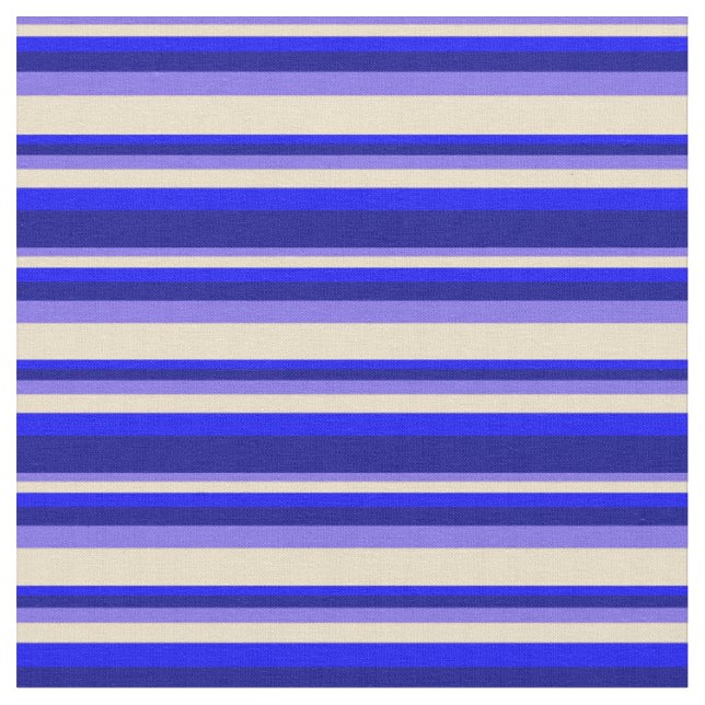 Tissu Lignes bleu ardoise moyenne, bronzée, bleue et ble (Fermer)